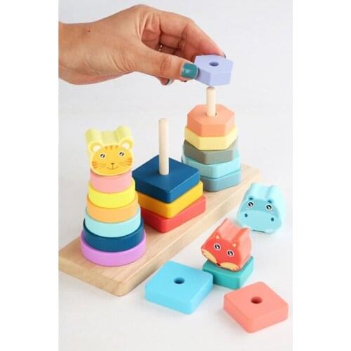1Set Baby Block Toy Creative Building Block Developmental Toy 3D Puzzle Stacking Block Early Learning DIY Block Matching Game
