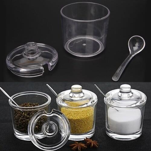 1 PC Acrylic Seasoning Can Spice Jar For Salt Sugar Pepper Powder Kitchen Supplies