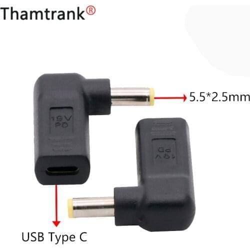 1pc Laptop Power Adapter Connector 5.5*2.5mm Dc Plug USB Type C Female to Universal Male Jack Converter for Notebook Charger