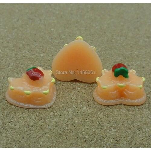 1pcs/lot resin orange strawberry cake 14mm Cabochons Scrapbooking Hair Bow Center Card Frame Making Craft DIY B005-6