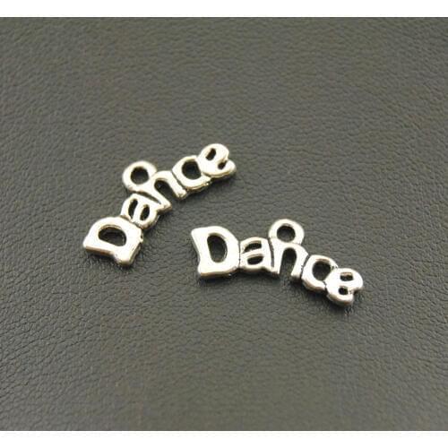 10pcs Silver Color Dance Charms Bracelet Necklace Jewelry Making Handmade A1090