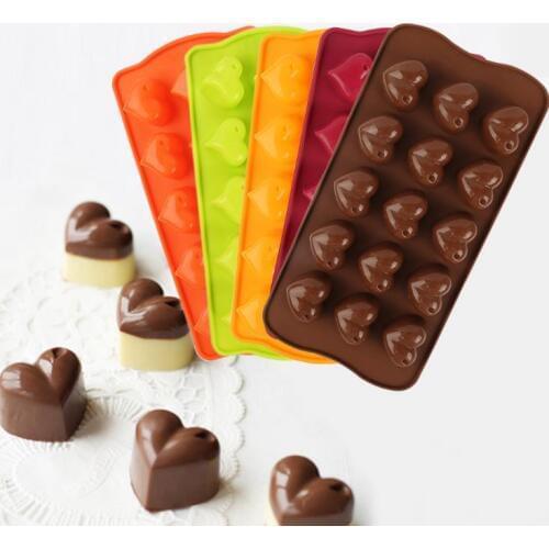 100pcs Ice Silicone Cube Chocolate Fondant Cake Jelly Tray Pan Loving Heart Maker Mold Mould Kitchen Baking Cake Tools SN1017