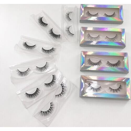 3D Mink Lashes 10MM Natural Thick Eyelashes Extension Handmade Black Base Card Package Lashes Suppliers