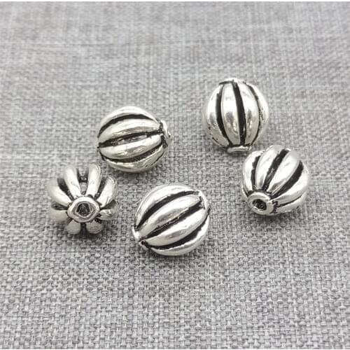 5pcs of 925 Sterling Silver Hollow Corrugated Beads Spacer for Bracelet Necklace