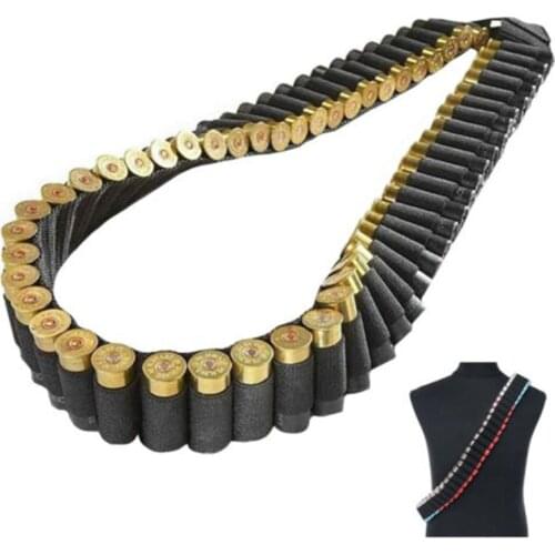50 Shotgun Shell Bandolier Belt Cartridge Belt Airsoft Bullet Shell Holder Hunting 12 Gauge Ammo Pouch Bag 140x5cm