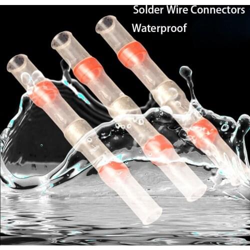 50PCS Waterproof Insulated Heat Shrink Wire Connectors Solder Seal Seal Wire Connectors for Terminals Automotive