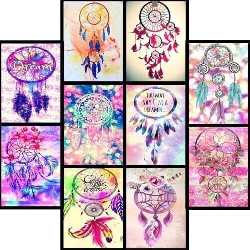 5D fullDiamond Embroidery Wind chime Cross Stitch DIY Diamond Painting flower Diamond Mosaic rhinestones Home Decor love