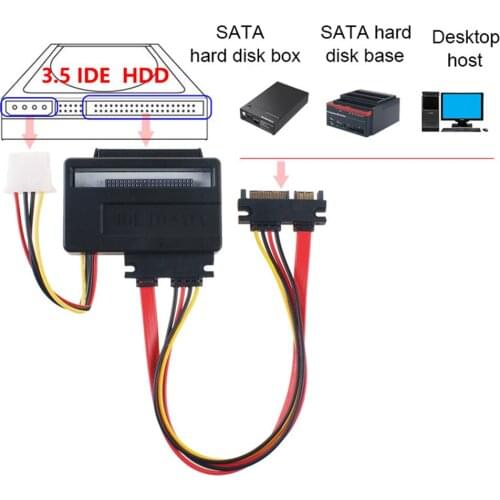 2.5/3.5 Inch SATA IDE Adapter IDE HDD to SATA Converter Docking Station Cables with Power Supply Data Transmission