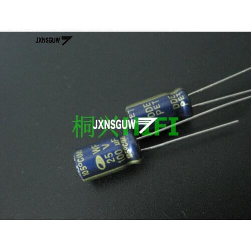 20PCS Original SAMWHA WF 25V100UF 6.3X11MM Blue Gold Aluminum electrolytic capacitors 100uF/25v 105 degrees 100UF 25V