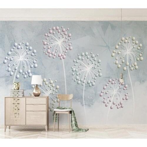 Beibehang Custom wallpaper 3D large mural modern Nordic ball relief dandelion фотообои TV background wall papers home decor обои