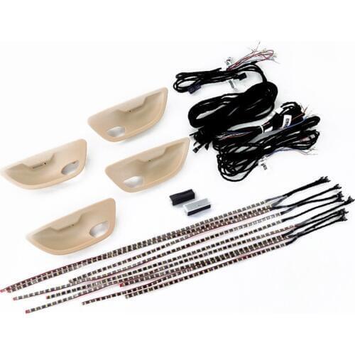 Beige Door Bowl Car Interior Led Lamp Stripes 2 Colors Ambient Atmosphere Light For BMW F10 / F11