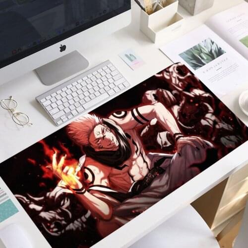 Anime Jujutsu Kaisen 90x40cm XL Locking Edge Large Gaming Mouse Pad Computer Gamer CS GO Keyboard Mouse pad manga mouse pad mat