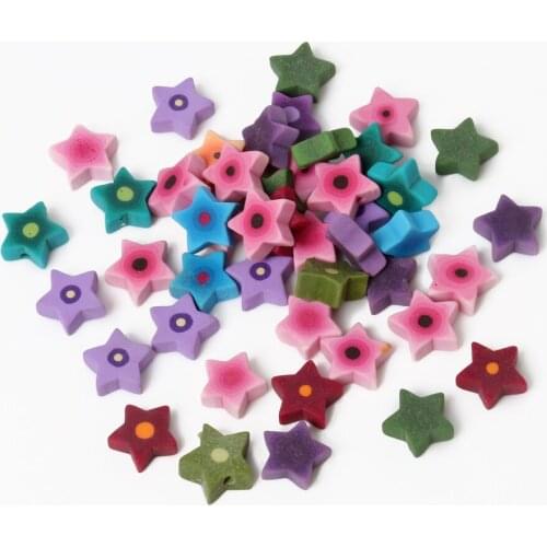 9x3mm Mixed Polymer Clay Beads Star Shape Soft Pottery Loose Spacer Beads for Jewelry Making Diy Bracelet Necklace Accessories
