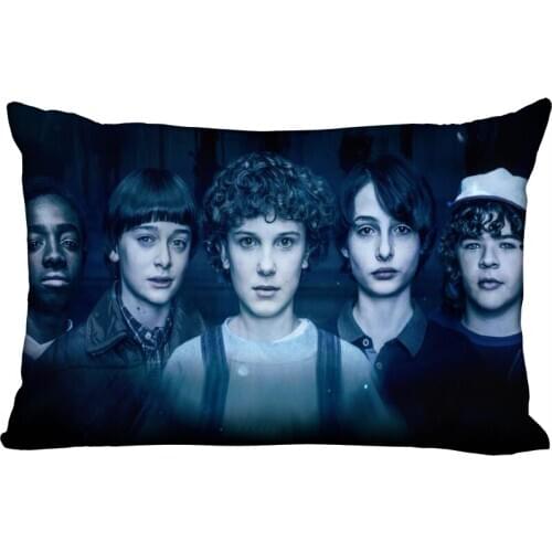 TV Stranger Things Pillow Cover Bedroom Home Office Decorative Pillowcase Rectangle Zipper Pillow Cases Satin Fabric 10-10