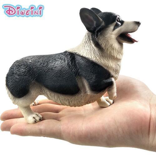 Simulation big Corgi dog Animal Model figure statue Figurine home decor fairy garden decoration accessories Gift For Kids toys