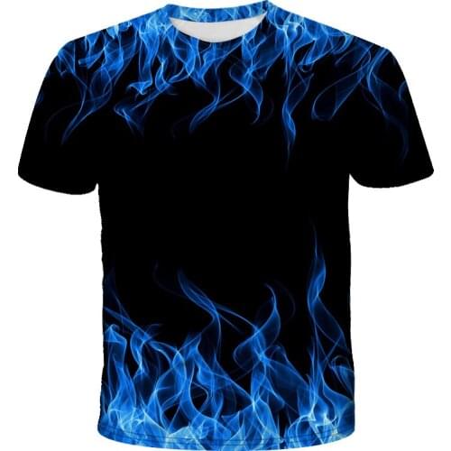 3d Fire T-shirt Summer Fashion Mens Womens Wear 3d Fire Printed T-shirt Harajuku T Casual Short Sleeve Shirt