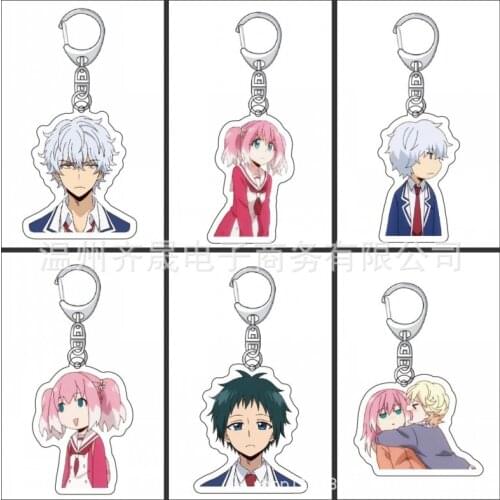 Munou No Nana Keychain Man Acrylic Anime Key Chain Women Key Holder Couples Keyring Hiiragi Nana Key Ring Kids Pendant Llaveros
