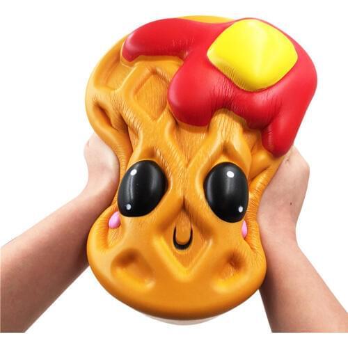 Besegad Soft Squeeze Slow Rising Big Squishy Waffle Cookie Scented Bread Food Jumbo Squishies Relieve Stress Decompression Toy