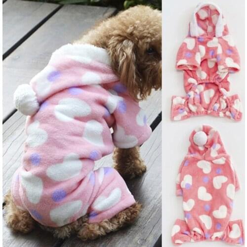 Soft Dog Jumpsuit Autumn Winter Pet Pajamas for Small Puppy Dog Cats Flannel Pet Chihuahua Pug 4-legged Clothes Pet Dog Clothing