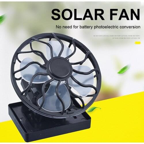 USB Rechargeable Solar Table Fan Cooling Desktop Table Desk Collar Mini Portable Cooling 360 Degree Rotation Clip-on With Fan