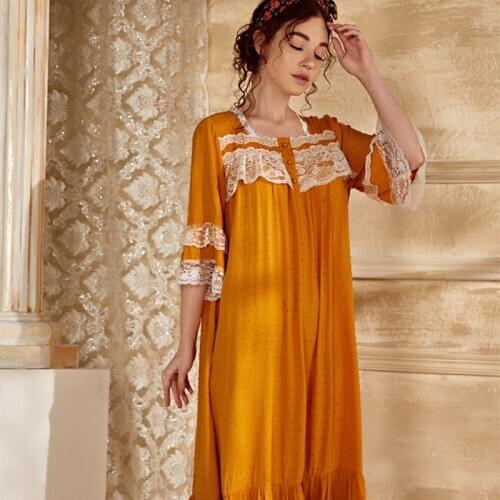 Nightgown Women Summer Sleepwear Romantic Nightgown Cotton 2021 INS Fashion