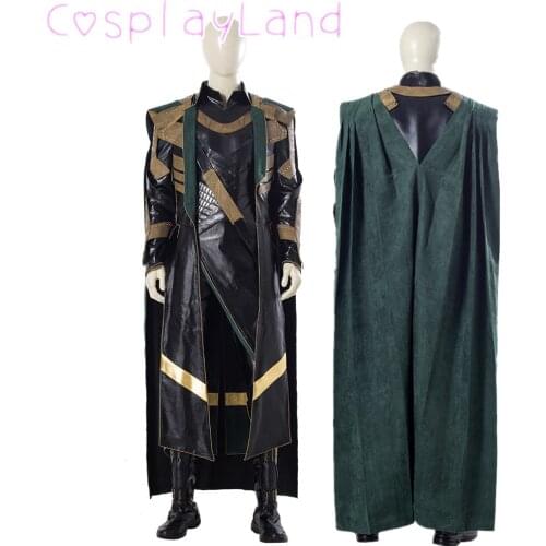 Newest Halloween Superhero Loki Cosplay Costume High Quality Hero Battle Armor Outfit With Boots Men Suit