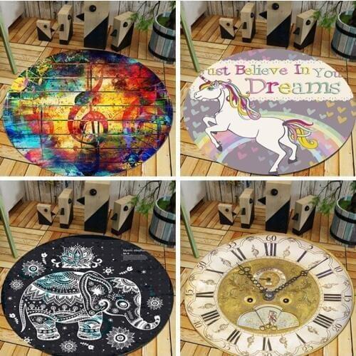 New cartoon round child carpet computer chair mat tapete hanging basket tent floor Mat Bedside soft rug and carpets washable