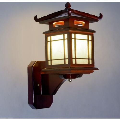 New Chinese style creative cabin wall lamp antique bedroom bedside living room restaurant wall lamp