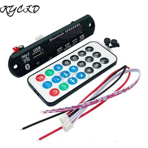 DC 12V Bluetooth V5.0 MP3 Decoder Board 3.5MM AUX Jack USB TF Card Car Speaker Audio Player Decoder Module Handsfree