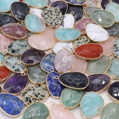 Natural Rose Quartzs Flash Labradorites Pendant Irregural Pendant Charms for Making Jewelry Necklace Accessories Size 30x35mm