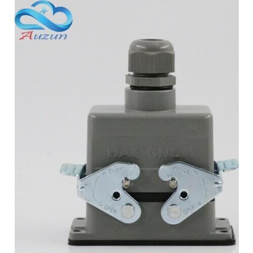 H10B - HE - 010-2 rectangular heavy-duty connector 10 aviation plug at the top of the outlet shuangkou 16 a500v screw feet