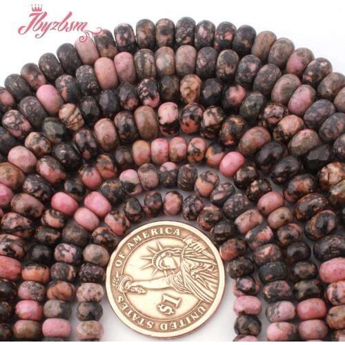 3x6,5x8mm Smooth Faceted Frost Heishi Rondelle Multicolor Rhodonite Natural Stone Spacer Bead For Jewelry Making 15"FreeShipping