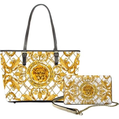 Luxury Women Handbags For Women Europen Golden Floral Leather Totes Bags PU Leather Female Shoulder Bag Girls Top-Handle Purse