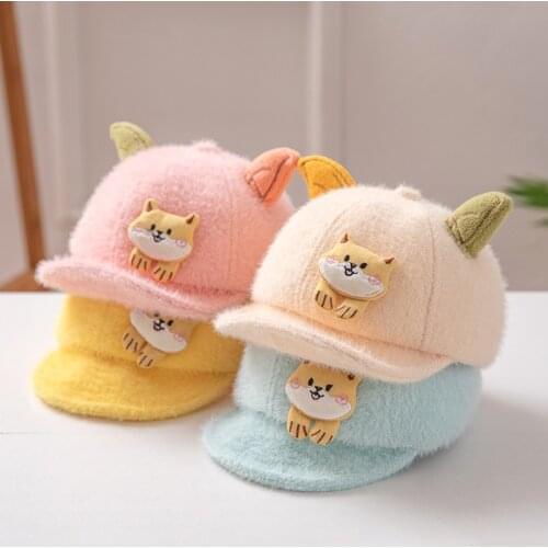 2021New Baby Hat childrens cap Autumn winter Cold proof warm keeping casquette peaked cap cute Dog goods in stock