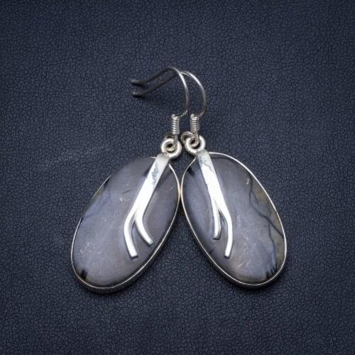 Natural Picasso Jasper Handmade Unique 925 Sterling Silver Earrings 1.75" W0063