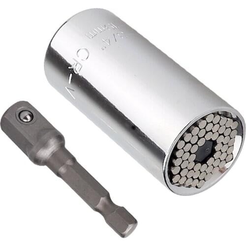 Wrench Universal Sleeve Head Set Magic Socket Sleeve 7-19mm Spanner Key Gator Style Grip Multi Hand Tools Cr-v Sleeve