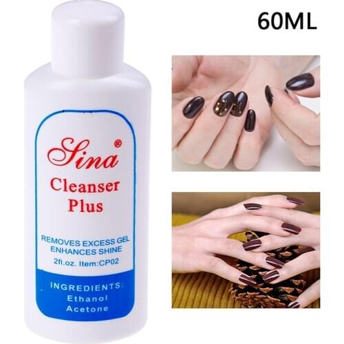 Liquid Surface Sticky Layer Residue Nail Art Acrylic Clean Degreaser For Nail UV Gel Polish Excess Remover 60ML Cleanser Plus