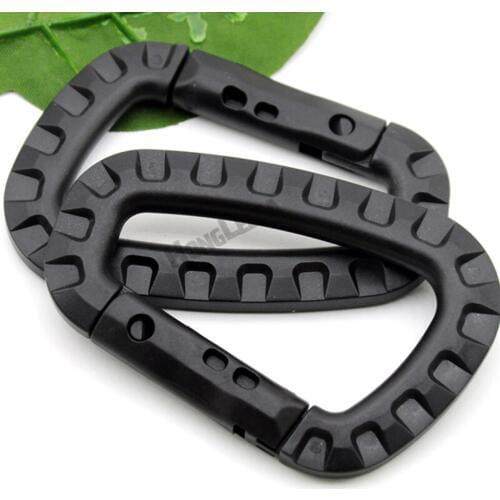10pcs/lot Outdoor Placstic POM D Shape Buckle Camping Climbing Carabiner Mountaineering Buckle Keychain Hook Y-280 free shipping