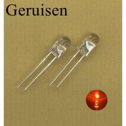 1000Pcs 5mm White Round Water Clear Super bright LED F5 Warm white Red Green Yellow uv-purple pink Orange Ice blue lamp RGB IR