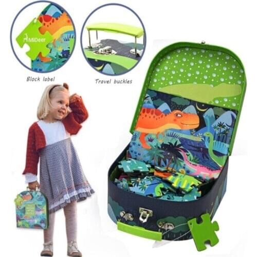 104 Pcs Kids Puzzle Toys Set Large Jigsaw Puzzle Set Dinosaur Fairy Tale Sleeping Beauty Educational Toys for Children Gift