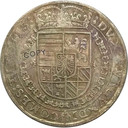 1595 Germany 1 One Thaler Ferdinand Cupronickel Plated Silver Collectibles Copy Coins