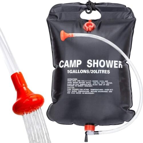 20L Outdoor Shower Bag Foldable Sports Camping Shower Water Bag Travel Bathing Sun Absorbing Hot Water Bottle Bath Bag