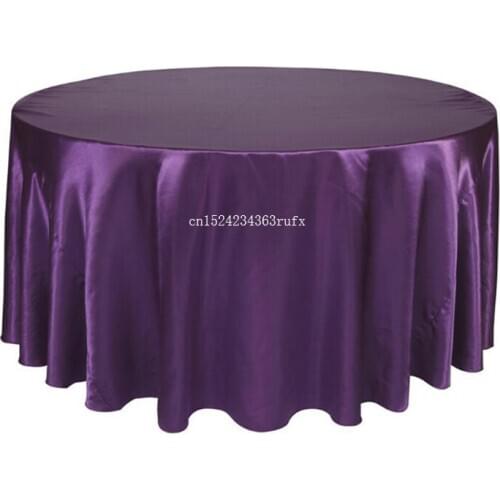 20pcs 275cm Oilproof Table Cloth Round Satin Tablecloth Polyester Wedding Table Cover Party Restaurant Banquet Decoration
