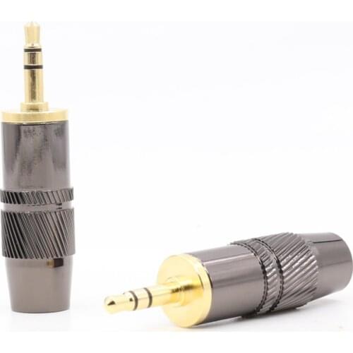 4pcs/lot 24K gold plated 3.5mm plug RCA Audio Connector Stereo Jack Plug soldering cable connector