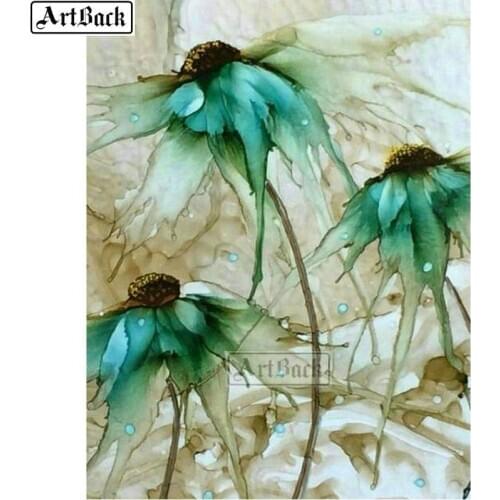 5d diy diamond painting watercolor flowers full square / round 3d resin diamond mosaic sticker