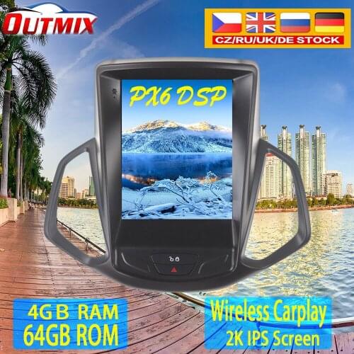 64 Android 9 For Ford Ecosport 2014-19 Tesla Style Screen Car GPS Navigation Radio Head Unit Multimedia Player Wireless Carplay