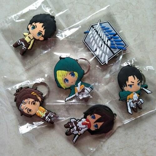 Anime Attack on Titan Keychain Cosplay Accessorie Keyring Pendant Freedom Wings Captain Mikasa Allen