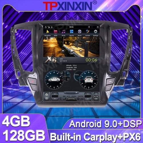 4+128G For Mitsubishi Pajero Sport 2016 2017 2018 Android Tesla Touch Vertical Screen Car Radio Multimedia Video Player GPS Navi