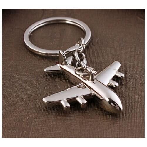Classic 3D Simulation Model Airplane Plane Keychain Key Chain Ring Keyring Gifts for Boyfriend Boys Dad