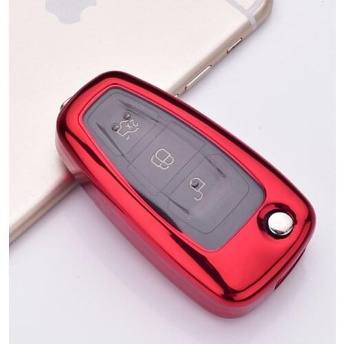 PC+TPU Key Cover Case for Ford Kuga C-Max Mondeo S-Max Transit Kuga Fiesta Galaxy Remote Protector Flip Fob Hull 3 Buttons Bag